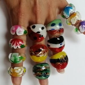 Mystery Box 5 Handmade Glass & Acrylic Rings